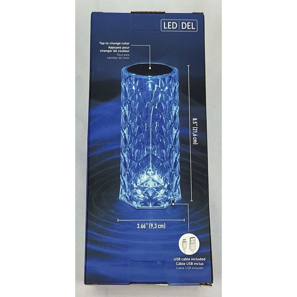 Globe Crystal LED Table Lamp Portable USB Rechargeable Remote‎ Color Changing